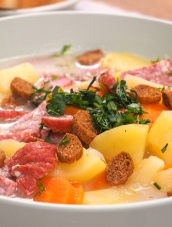 Суп с сыром и колбасой – пошаговый рецепт