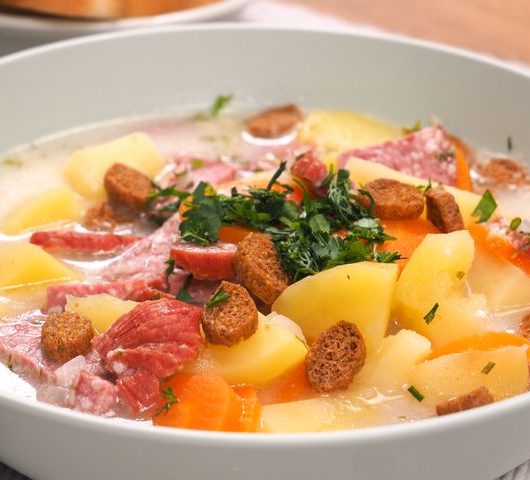 Суп с сыром и колбасой – пошаговый рецепт
