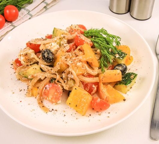 Греческий салат с бальзамическим уксусом – пошаговый рецепт