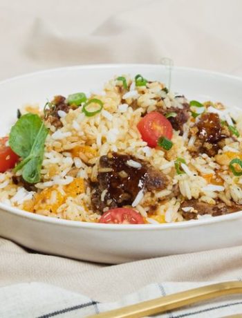 Быстрый рис с печенью и помидорами – пошаговый рецепт