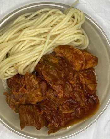 Спагетти со свининой