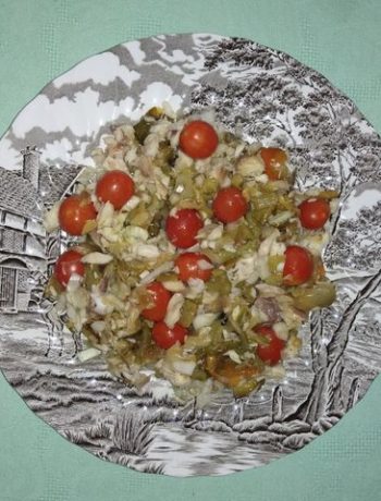 Рыбный салат с перцем-гриль – пошаговый рецепт