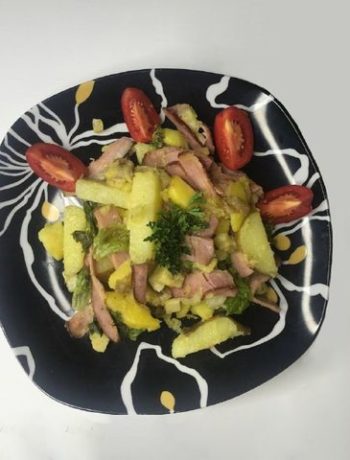 Картофельный салат с беконом и сыром – пошаговый рецепт