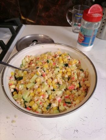 Крабовый салат с булгуром – пошаговый рецепт