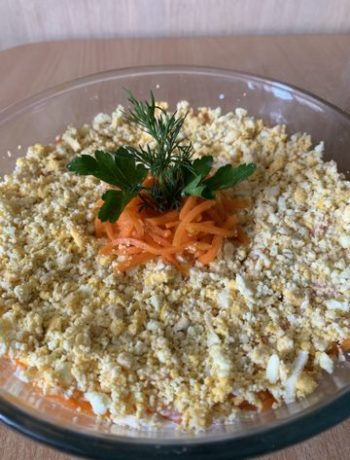 Салат из печени праздничный – пошаговый рецепт