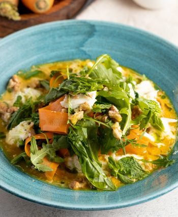 Папарделли из моркови со шпинатом и моцареллой – пошаговый рецепт