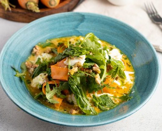 Папарделли из моркови со шпинатом и моцареллой – пошаговый рецепт