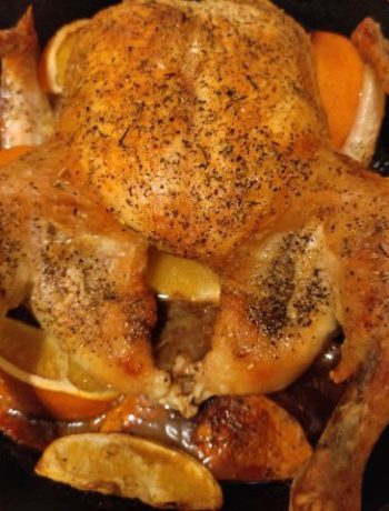 Курица в духовке с тыквой и апельсинами – пошаговый рецепт