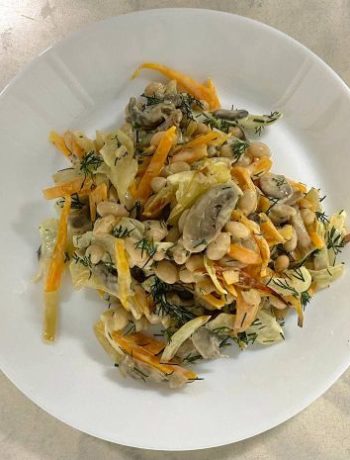Теплый салат с фасолью и жареной морковью – пошаговый рецепт