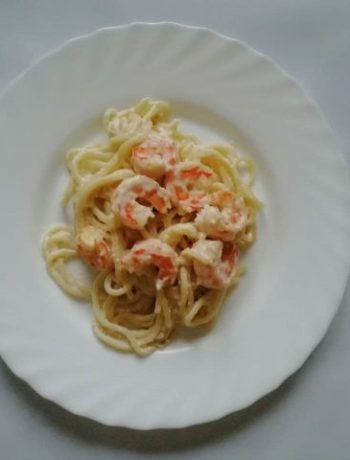 Сливочные спагетти с креветками в нежном соусе – пошаговый рецепт