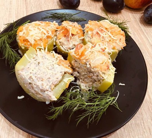 Начиненные кабачки с рисом и овощами в духовке – пошаговый рецепт