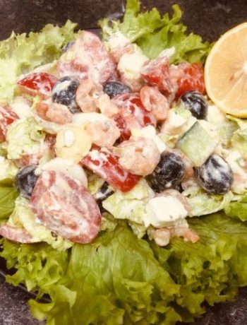 Витаминный салат с креветками и овощами – пошаговый рецепт