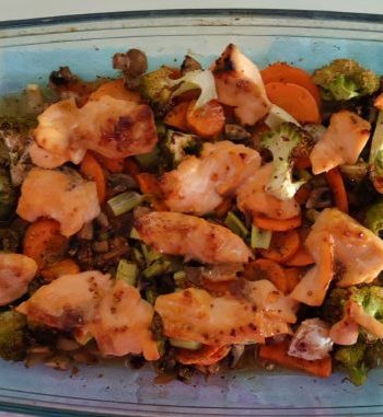 Вкусный лосось с овощами – пошаговый рецепт