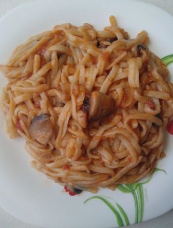 Спагетти с грибами и помидорами – пошаговый рецепт
