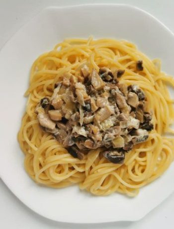 Легкий рецепт спагетти с шампиньонами в сливочном соусе – пошаговый рецепт